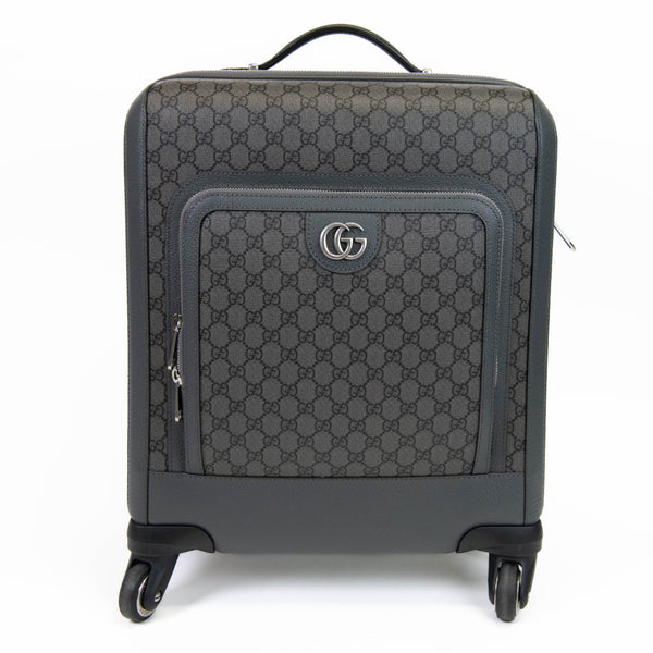 Gucci Grey Small Ophidia Supreme Canvas Cabin Trolley Bag