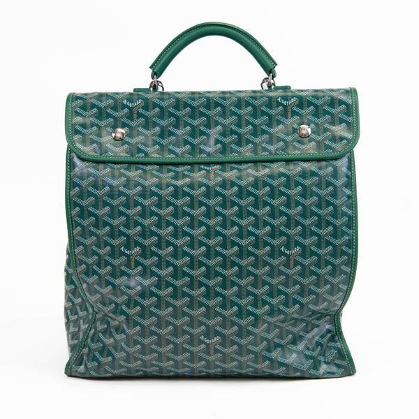 Goyard Green Goyardine Canvas Saint Leger Soft Briefcase Backpack