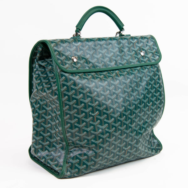 Goyard Green Goyardine Canvas Saint Leger Soft Briefcase Backpack