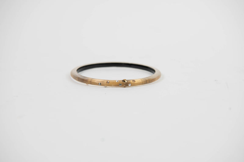 Alexis Bittar Lucite Gold Studded Thin Bangle