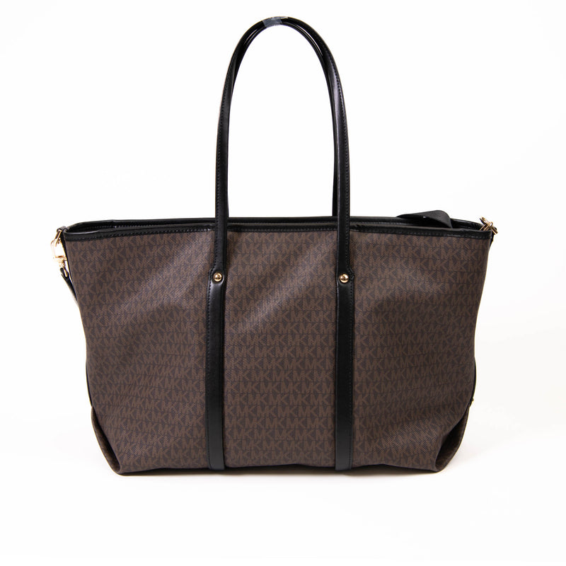 Michael Kors Brown Monogram Canvas Beck Large Tote Bag