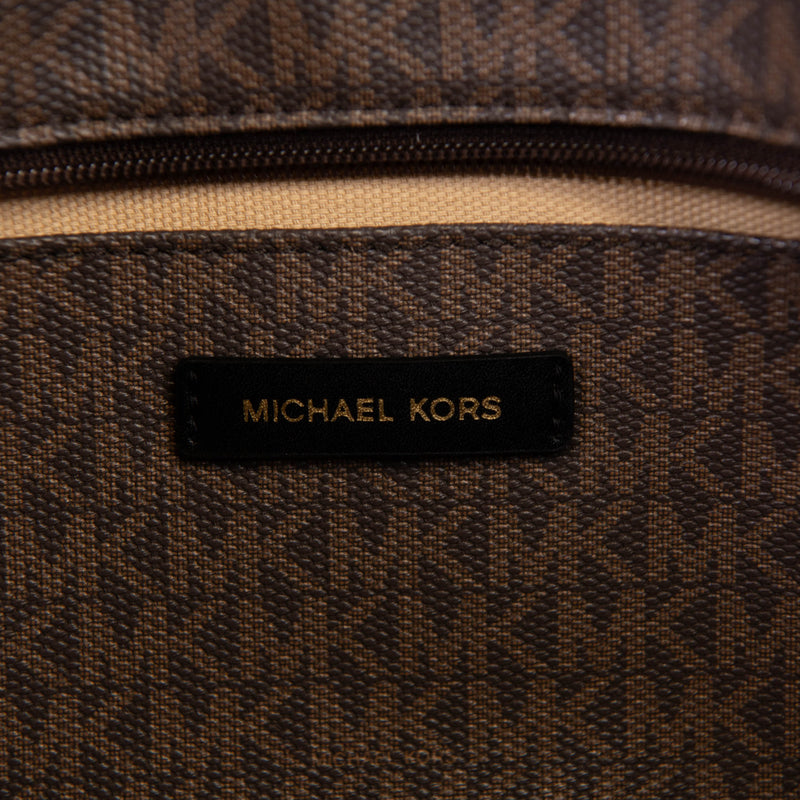 Michael Kors Brown Monogram Canvas Beck Large Tote Bag