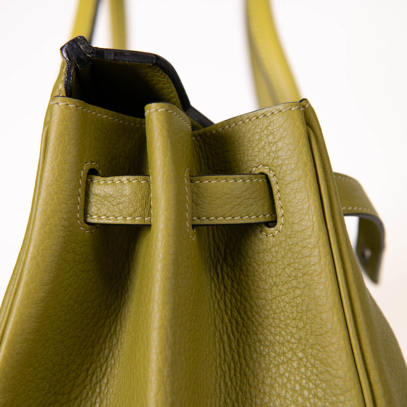 Hermes Vert Chartreuse Clemence Leather 40cm Birkin Palladium Hardware