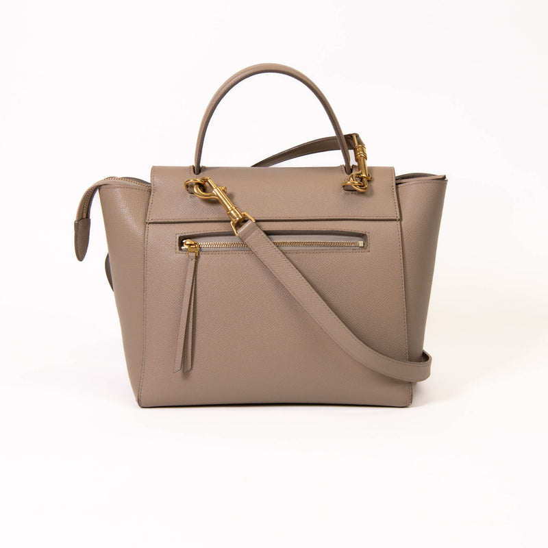 Celine Light Taupe Grained Calfskin Leather Mini Belt Bag