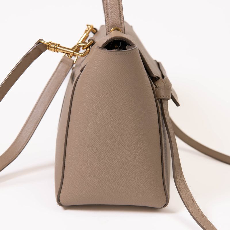 Celine Light Taupe Grained Calfskin Leather Mini Belt Bag