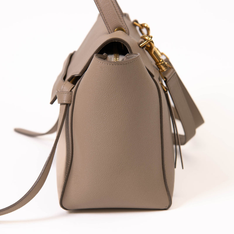 Celine Light Taupe Grained Calfskin Leather Mini Belt Bag