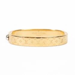 Louis Vuitton Brass Crystal Monogram Nanogram Strass Cuff