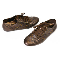 Louis Vuitton Brown Calfskin Monogram Lyrics Sneakers Size 36