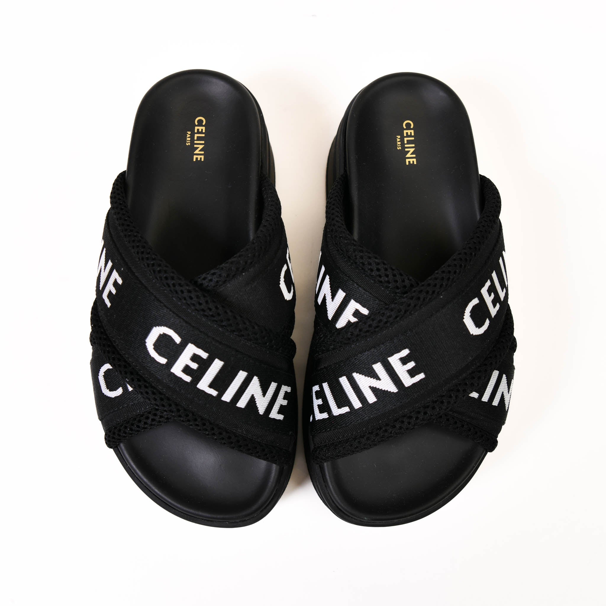 【CELINE】SLIDES WITH LOGO●362785085C38AW CELINE PITEA STRAPPY SANDAL IN 