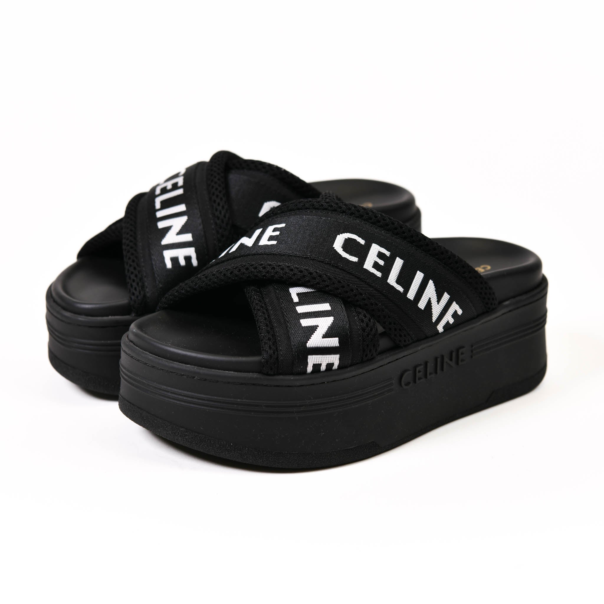 【CELINE】SLIDES WITH LOGO●362785085C38AW CELINE PITEA STRAPPY SANDAL IN 