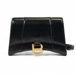 Balenciaga Black Shiny Box Calfskin Small Hourglass Belt Bag