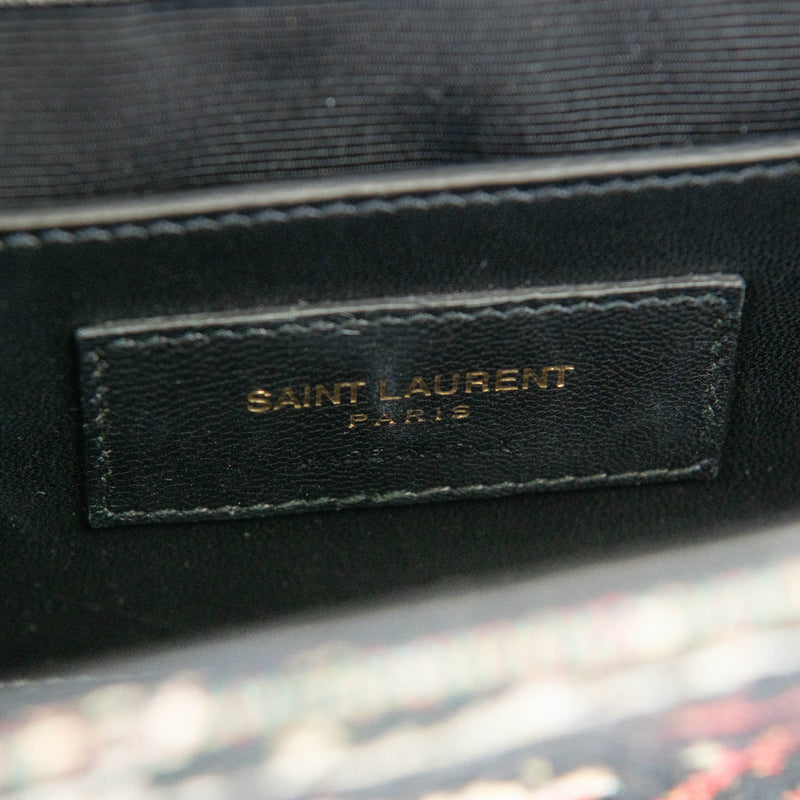 Saint Laurent Palm Tree Multi Color Jacquard Kate Chain Bag