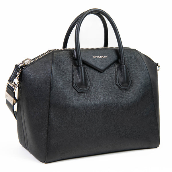 Givenchy Black Sugar Goatskin Medium Antigona Tote Bag