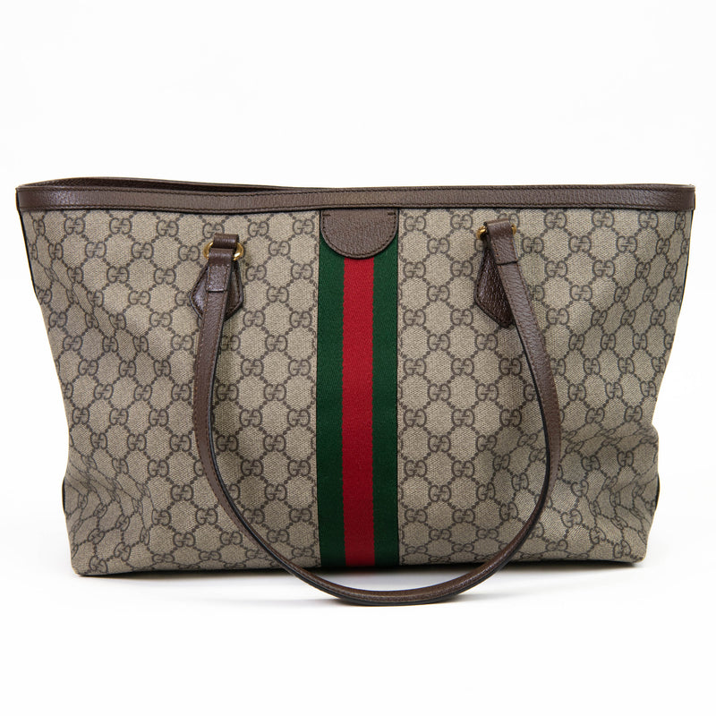 Gucci Brown GG Supreme Monogram Medium Ophidia Shopping Tote