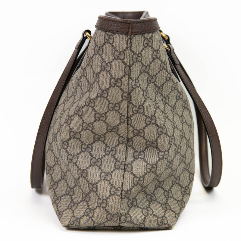 Gucci Brown GG Supreme Monogram Medium Ophidia Shopping Tote