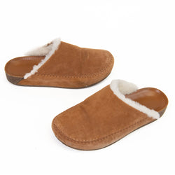 Jenni Kayne Tan Shearling-Lined Moc Clog 38