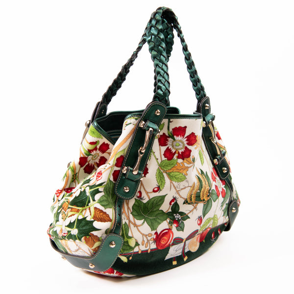 Gucci Multicolor Floral Print Velvet and Leather Medium Pelham Shoulder Bag