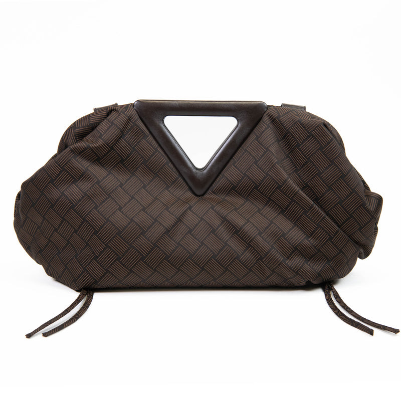 Bottega Veneta Brown Nylon Jacquard Large The Point Triangle Bag