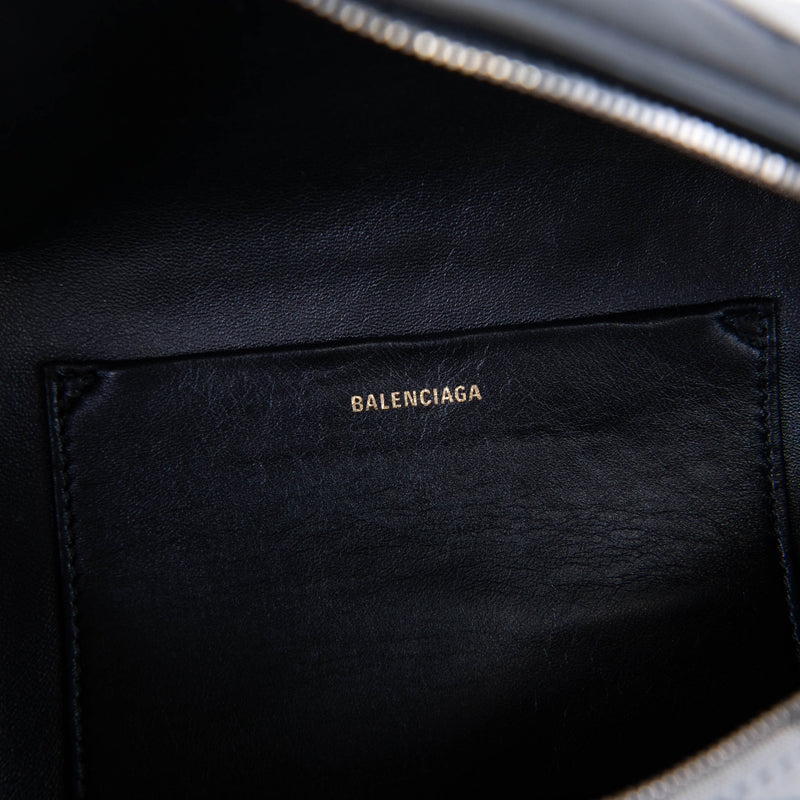 Balenciaga Grey Canvas Jacquard Diagonal Allover Logo XS Souvenir Belt Bag