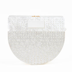 Cult Gaia White Acrylic Perforated Arc Bag