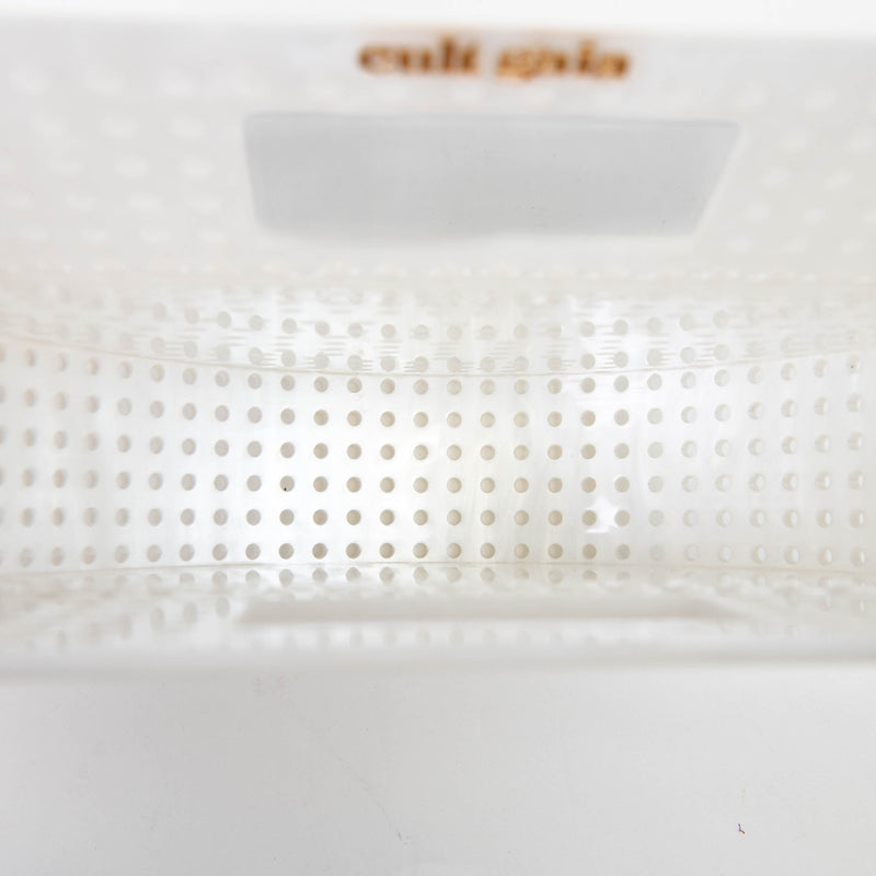 Cult Gaia White Acrylic Perforated Arc Bag