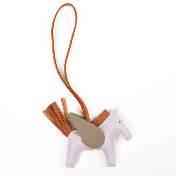 Hermès Craie/Mauve Pale/Gold Pegasus Horse Rodeo Bag Charm