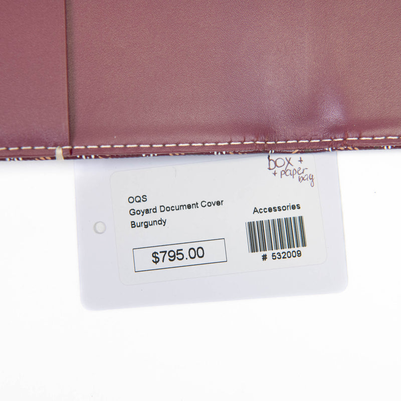 Goyard Burgundy Goyardine Couverture Castiglione Documents Cover