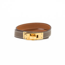 Hermes Etoupe Swift Leather Kelly Double Tour Bracelet