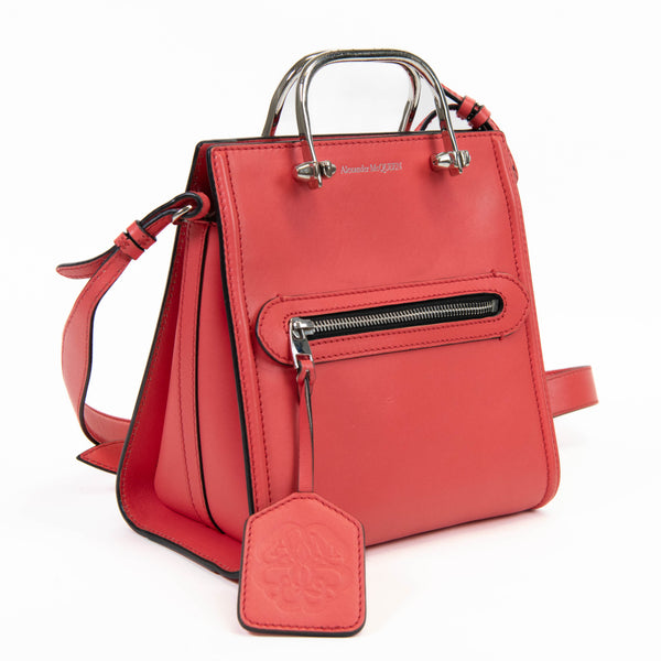 Alexander McQueen Red Leather The Short Story Handbag