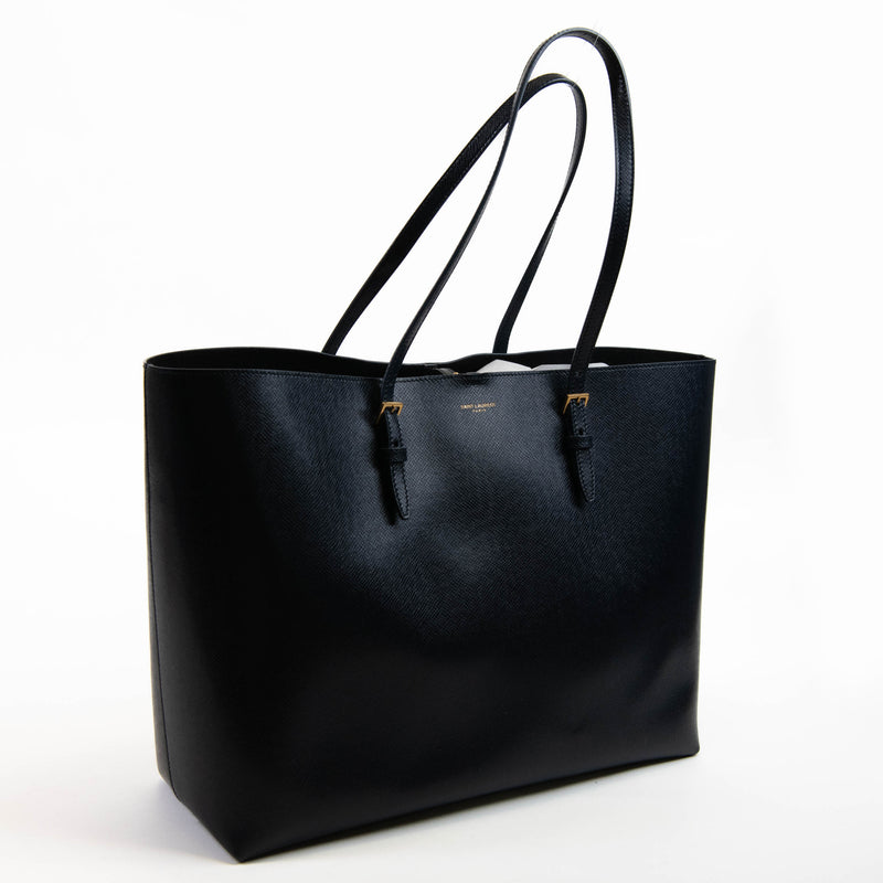 Saint Laurent Navy Blue Calfskin Large Shopping Tote