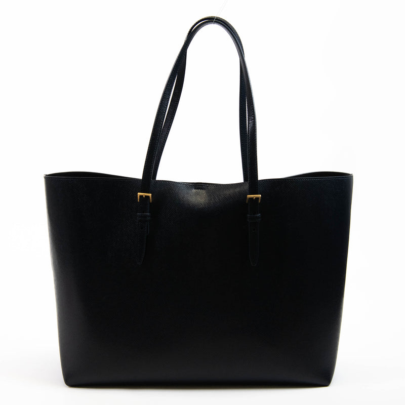 Saint Laurent Navy Blue Calfskin Large Shopping Tote