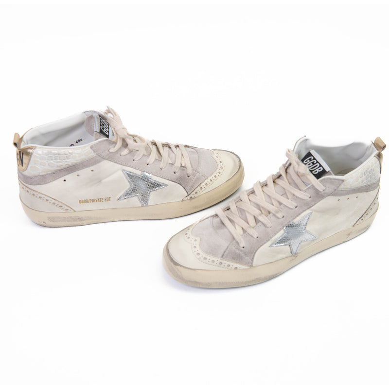 Golden Goose Leather Printed Mid Star High Top Sneakers 40