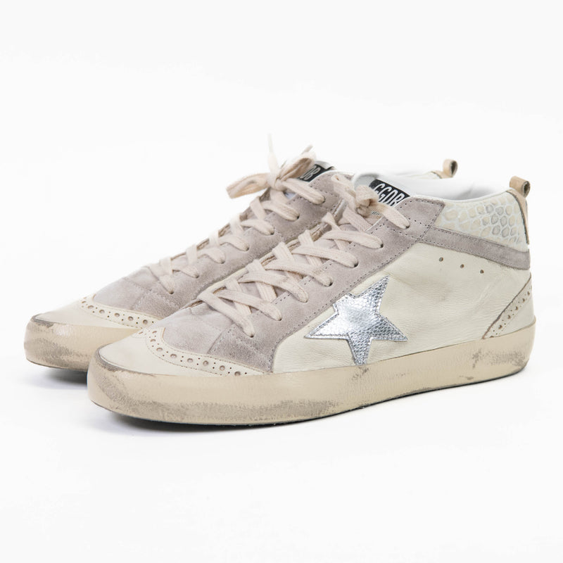 Golden Goose Leather Printed Mid Star High Top Sneakers 40