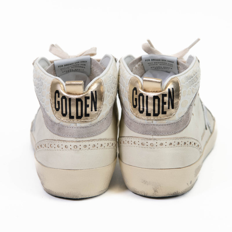 Golden Goose Leather Printed Mid Star High Top Sneakers 40