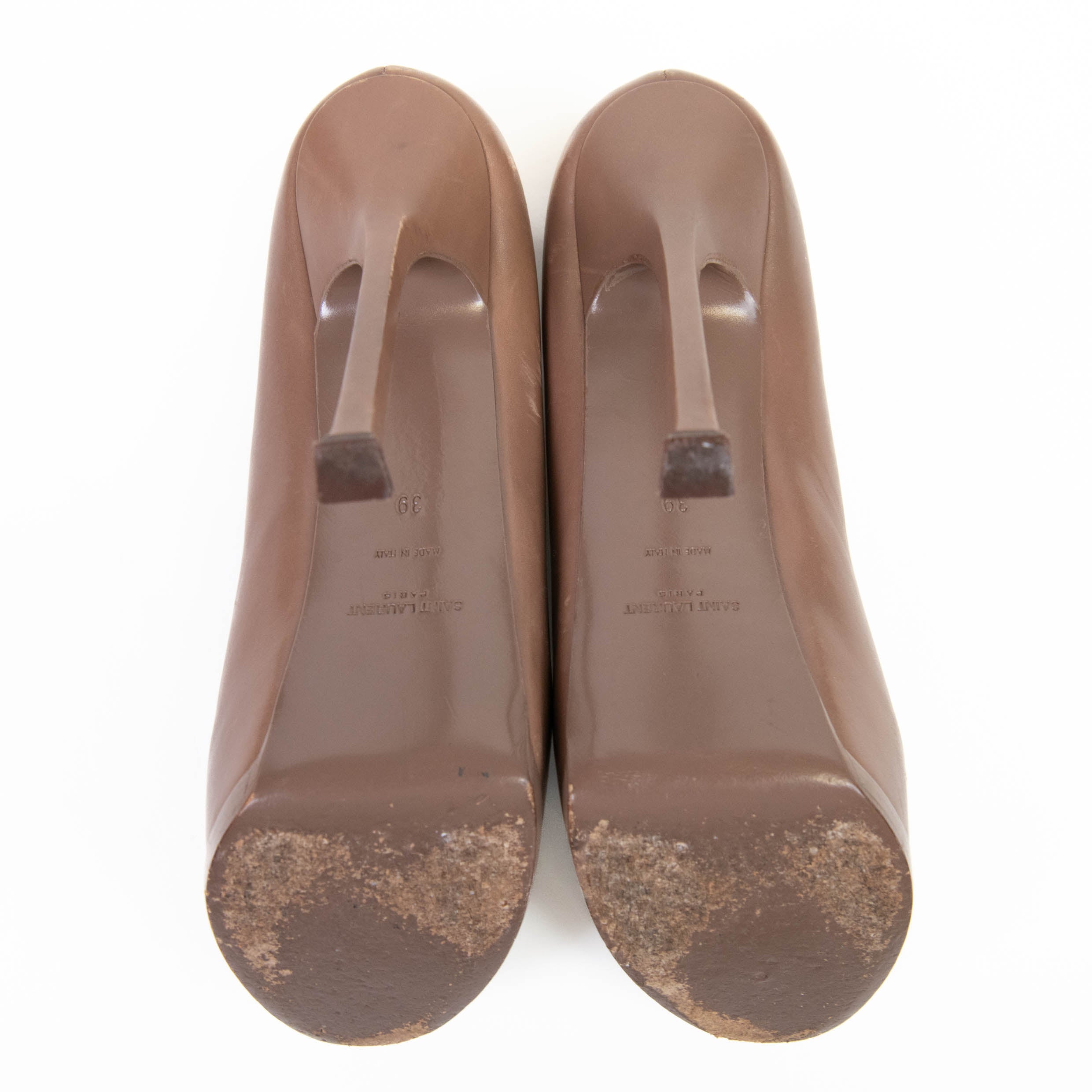 Saint Laurent Nude and Black Leather Patent Leather Tribtoo