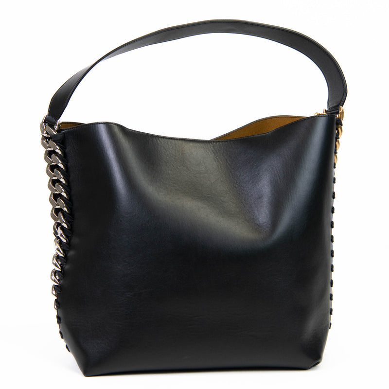 Stella McCartney Black Vegan Leather Frayme Tote Bag