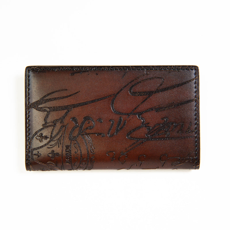 Berluti Brown Leather Printed Bifold Wallet