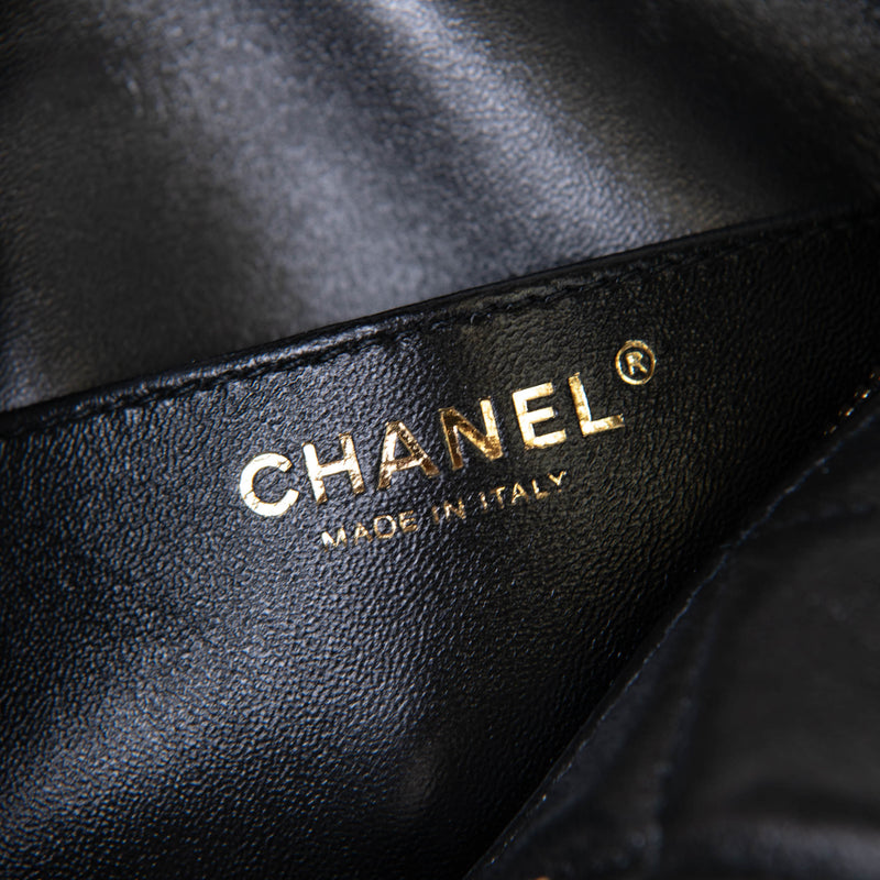 Chanel Black Lambskin Quilted Waist Bag Fanny Pack