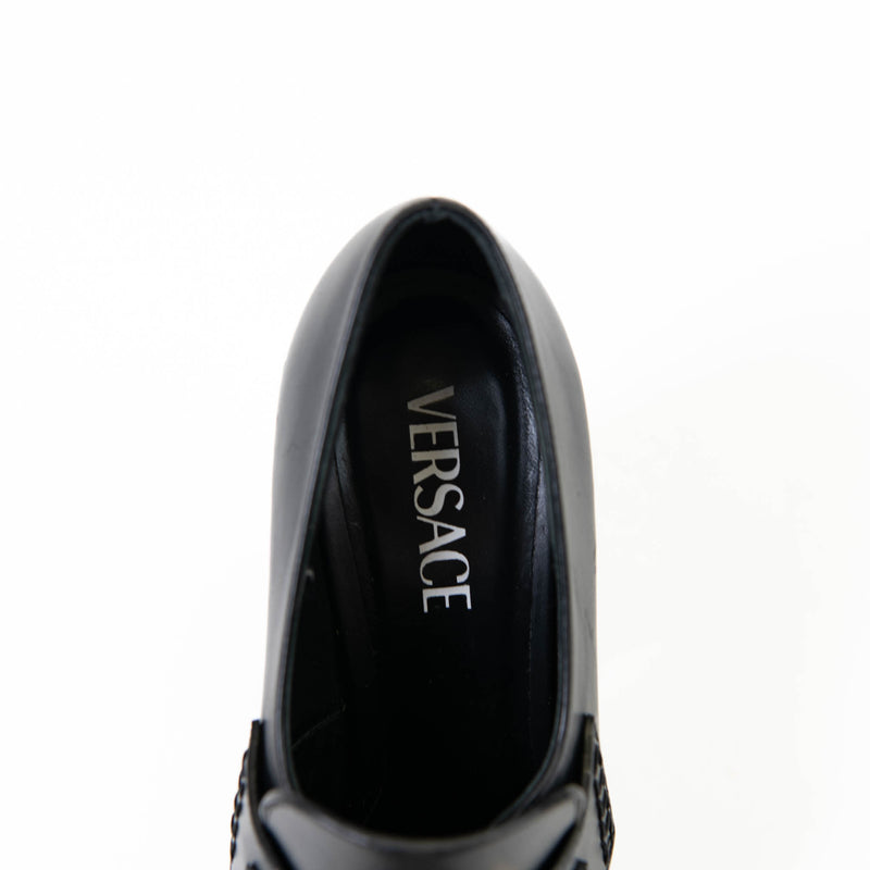 Versace Black Leather Medusa loafers 130mm Size 38