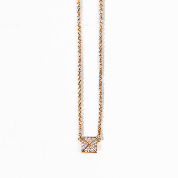 Hermes 18k Rose Gold and Diamond Clou d'H Small Model Pendant