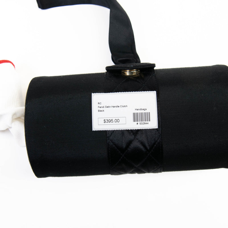 Fendi Black Satin Handle Clutch