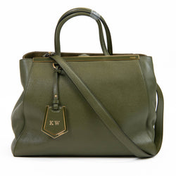 Fendi Olive Green Vitello Elite Regular 2Jours Tote