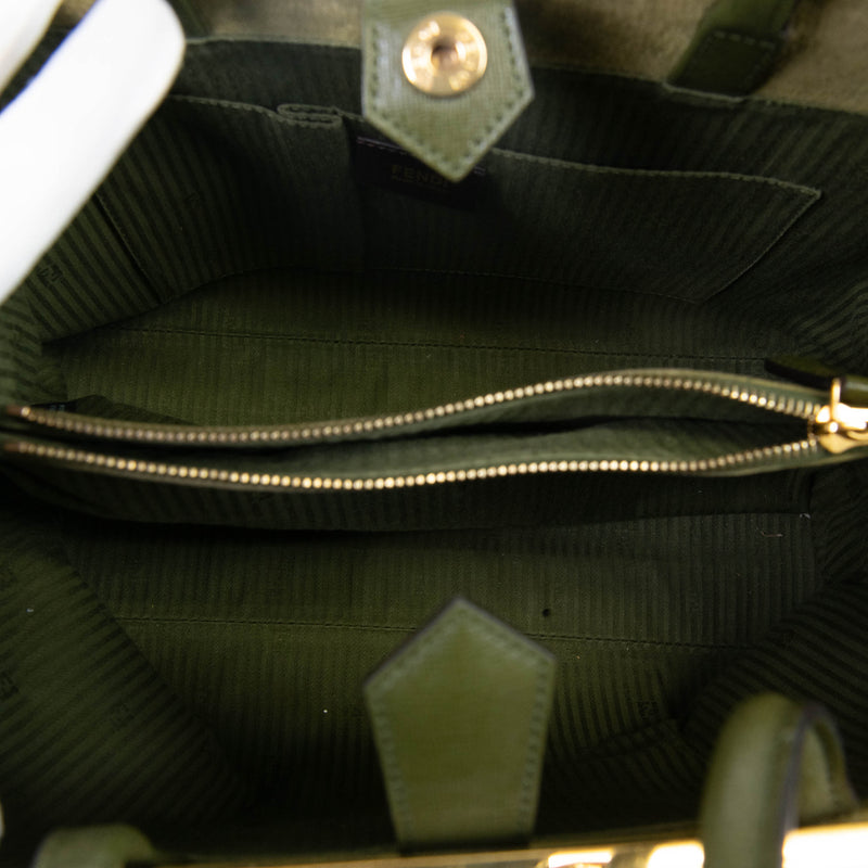 Fendi Olive Green Vitello Elite Regular 2Jours Tote