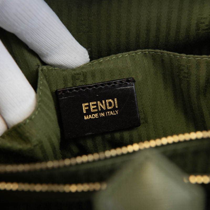 Fendi Olive Green Vitello Elite Regular 2Jours Tote