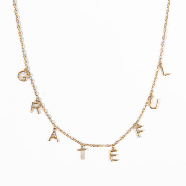 Anine Bing 14k Yellow Gold Grateful Necklace