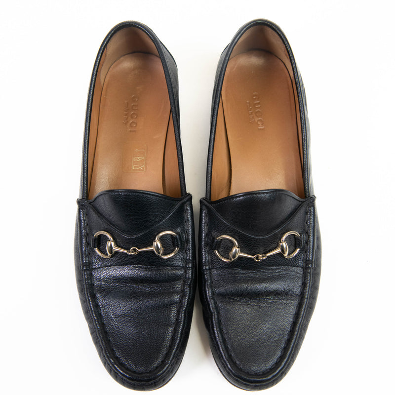 Gucci Black Calfskin Womens 1953 Horsebit Loafers 38