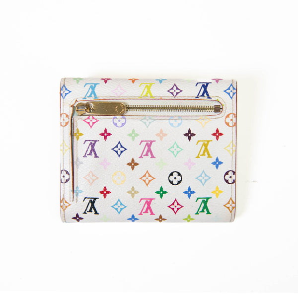 Louis Vuitton White and Multicolor Monogram Multicolor Joey Wallet