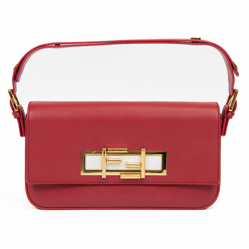 Fendi Red Vitello Dolce 3Baguette Shoulder Bag