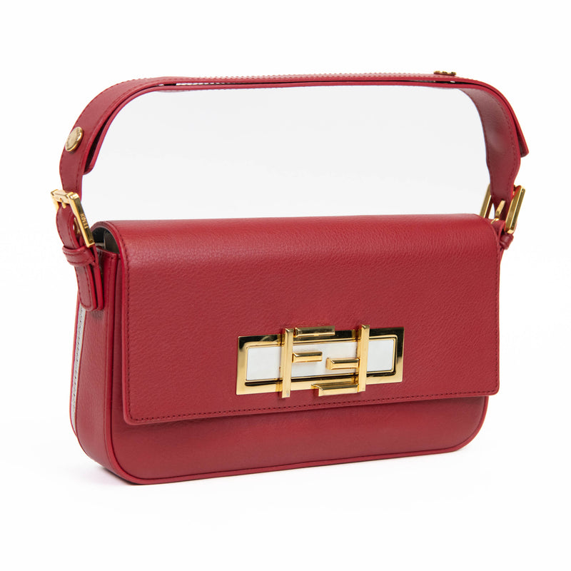 Fendi Red Vitello Dolce 3Baguette Shoulder Bag