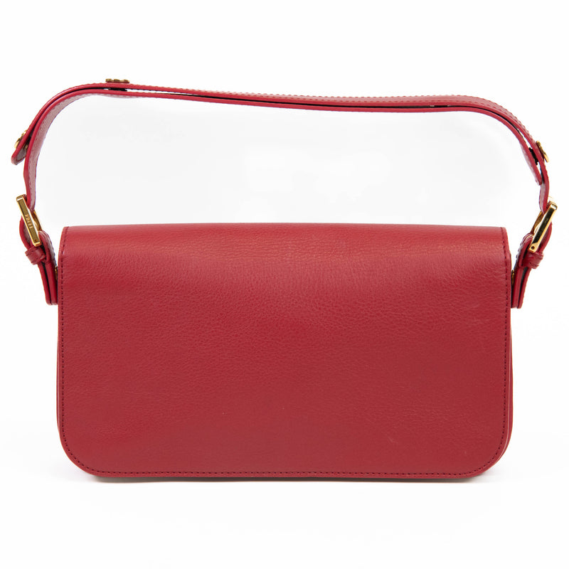 Fendi Red Vitello Dolce 3Baguette Shoulder Bag